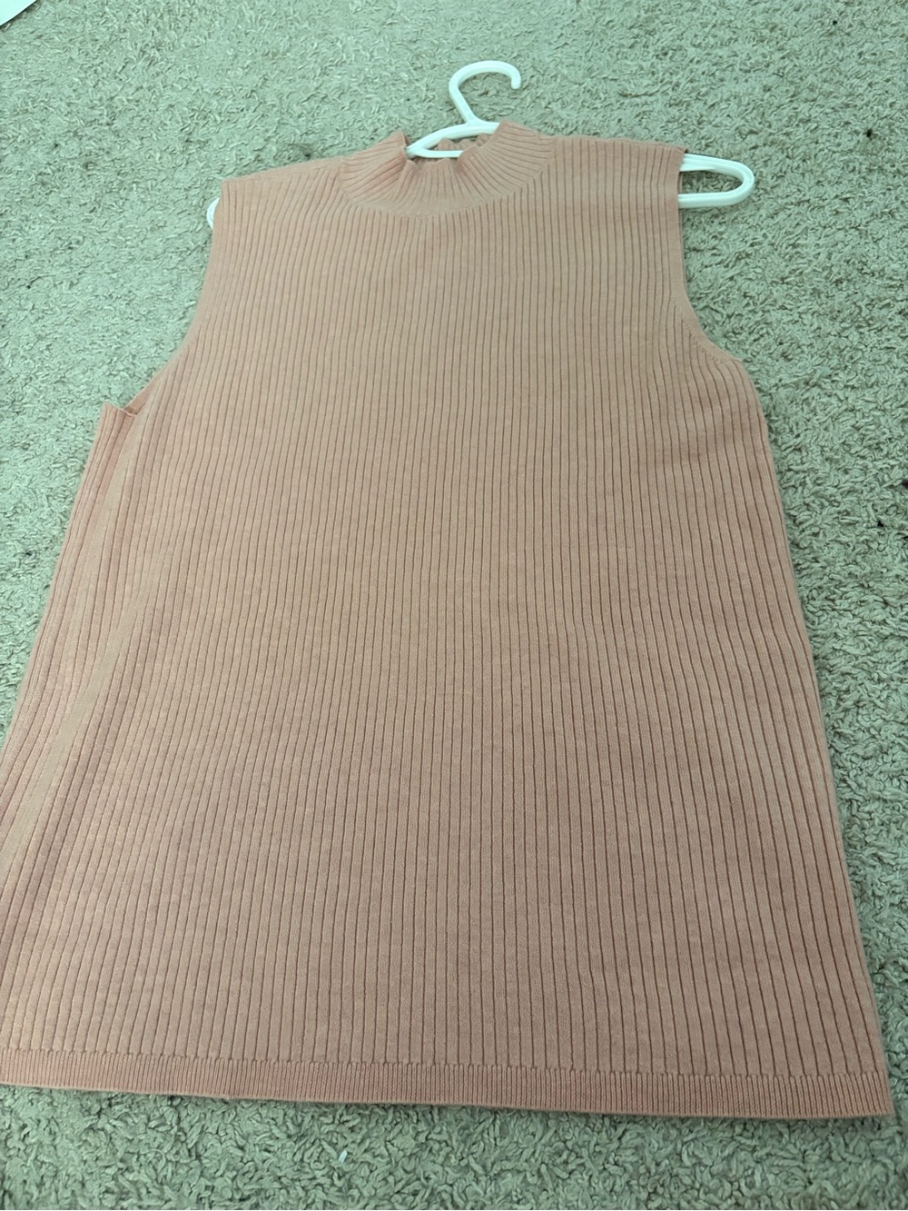 LOFT Sleeveless Ribbed Mock Neck Tank — Dusty Rose